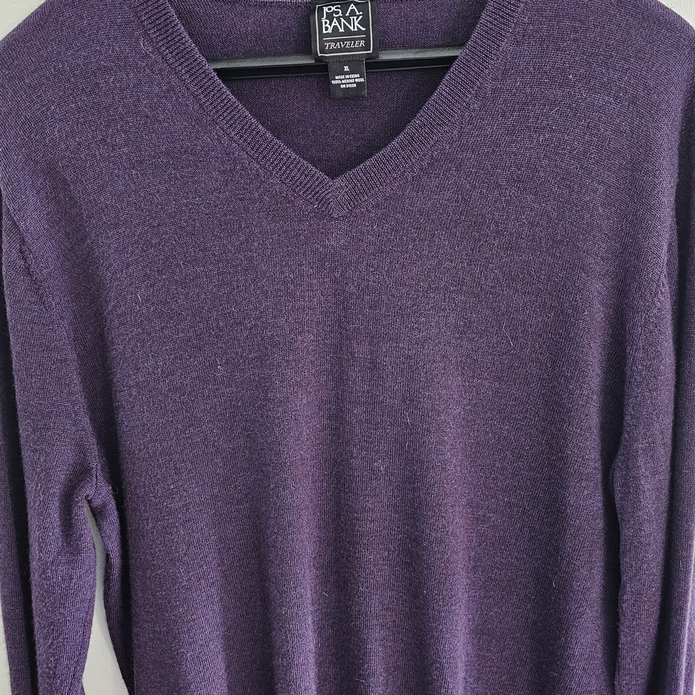 Bundle Of (3) Jos. A. Bank 100% Merino Wool Long Sleeve V-Neck Sweaters XL - Picture 5 of 11